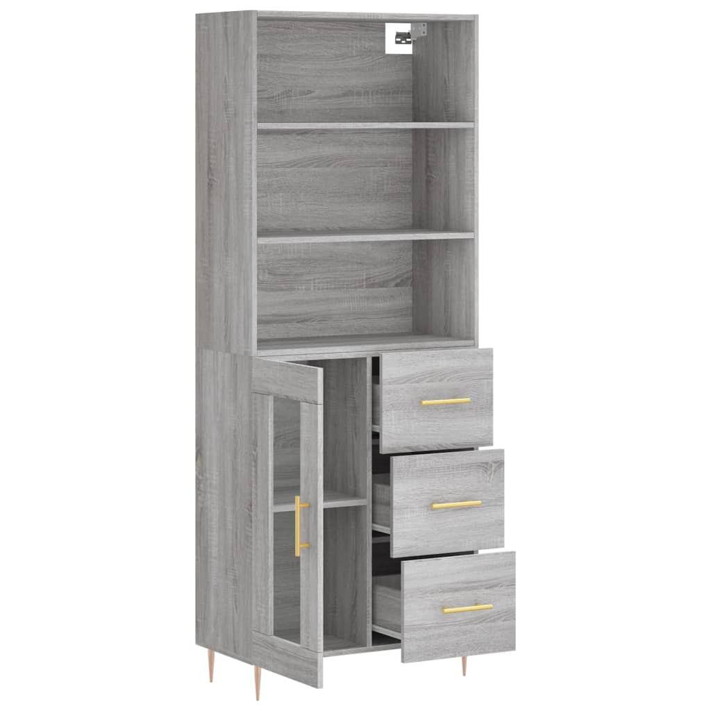 vidaXL Dulap înalt, gri sonoma, 69,5x34x180 cm, lemn compozit