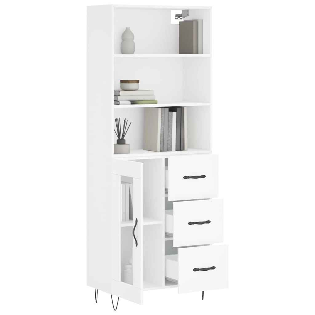 vidaXL Dulap înalt, alb, 69,5x34x180 cm, lemn compozit