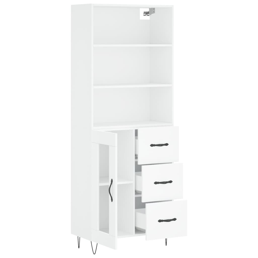 vidaXL Dulap înalt, alb, 69,5x34x180 cm, lemn compozit