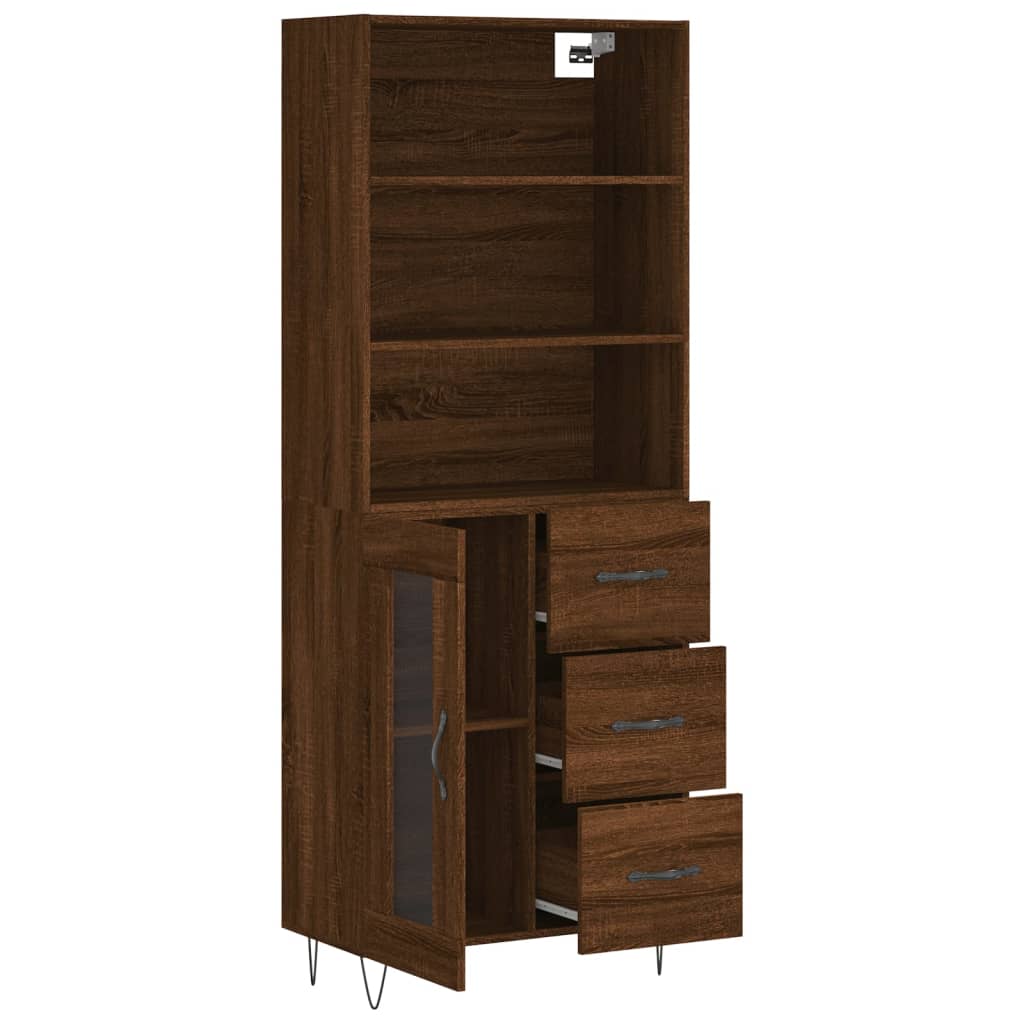 vidaXL Dulap înalt, stejar maro, 69,5x34x180 cm, lemn compozit vidaXL Dulap înalt, stejar maro, 69,5x34x180 cm, lemn compozit