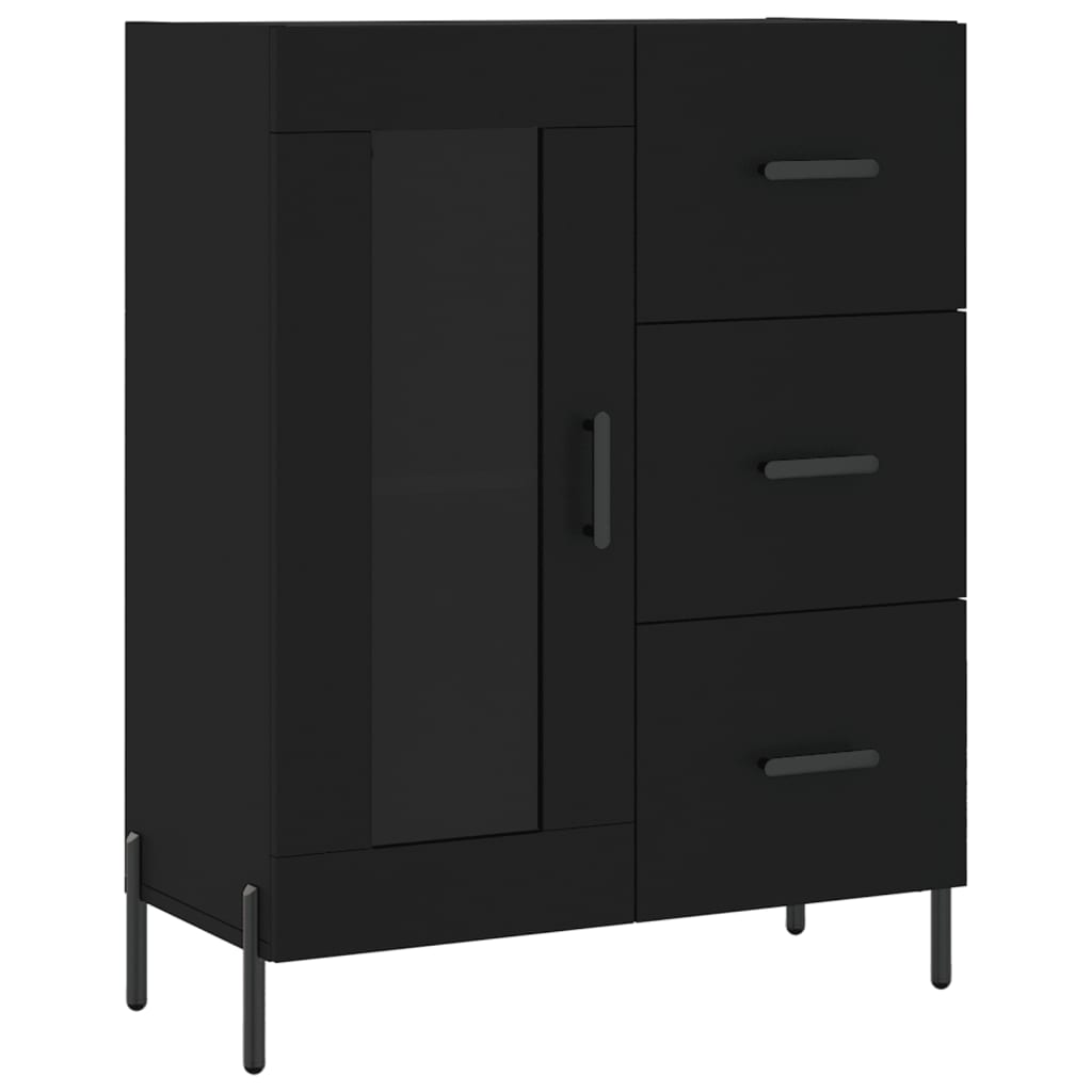 vidaXL Dulap înalt, negru, 69,5x34x180 cm, lemn compozit