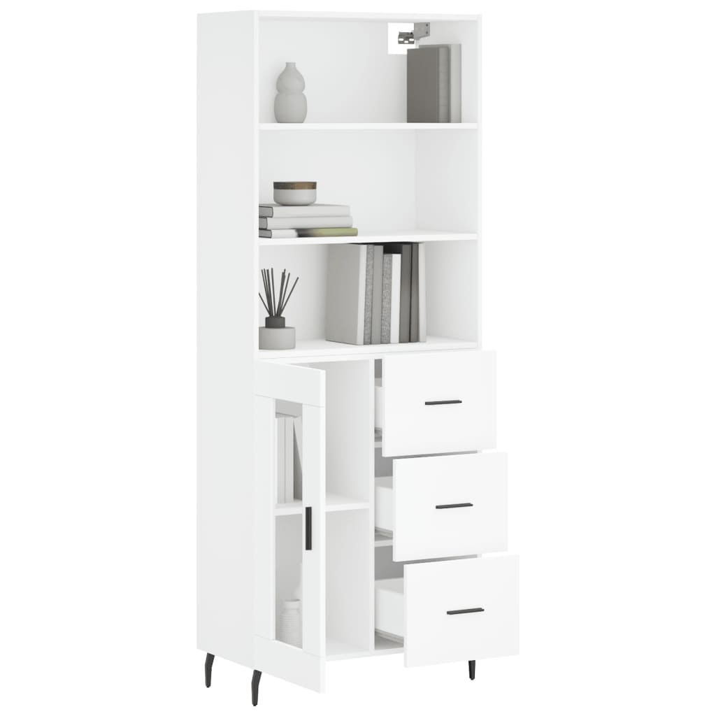 vidaXL Dulap înalt, alb, 69,5x34x180 cm, lemn compozit