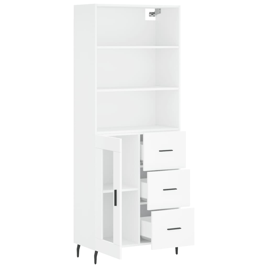 vidaXL Dulap înalt, alb, 69,5x34x180 cm, lemn compozit