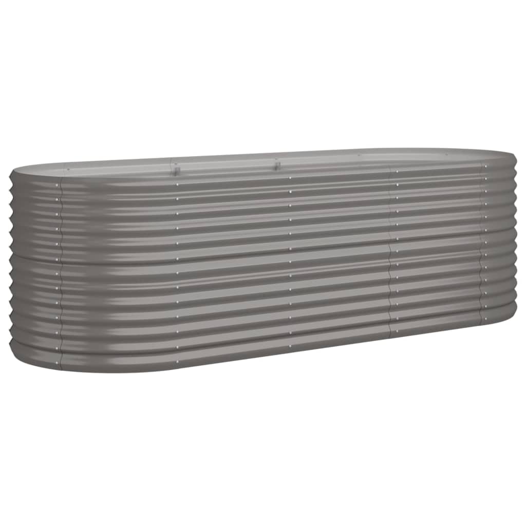 vidaXL Strat înălțat grădină gri 224x80x68cm oțel vopsit electrostatic vidaXL Strat înălțat grădină gri 224x80x68cm oțel vopsit electrostatic