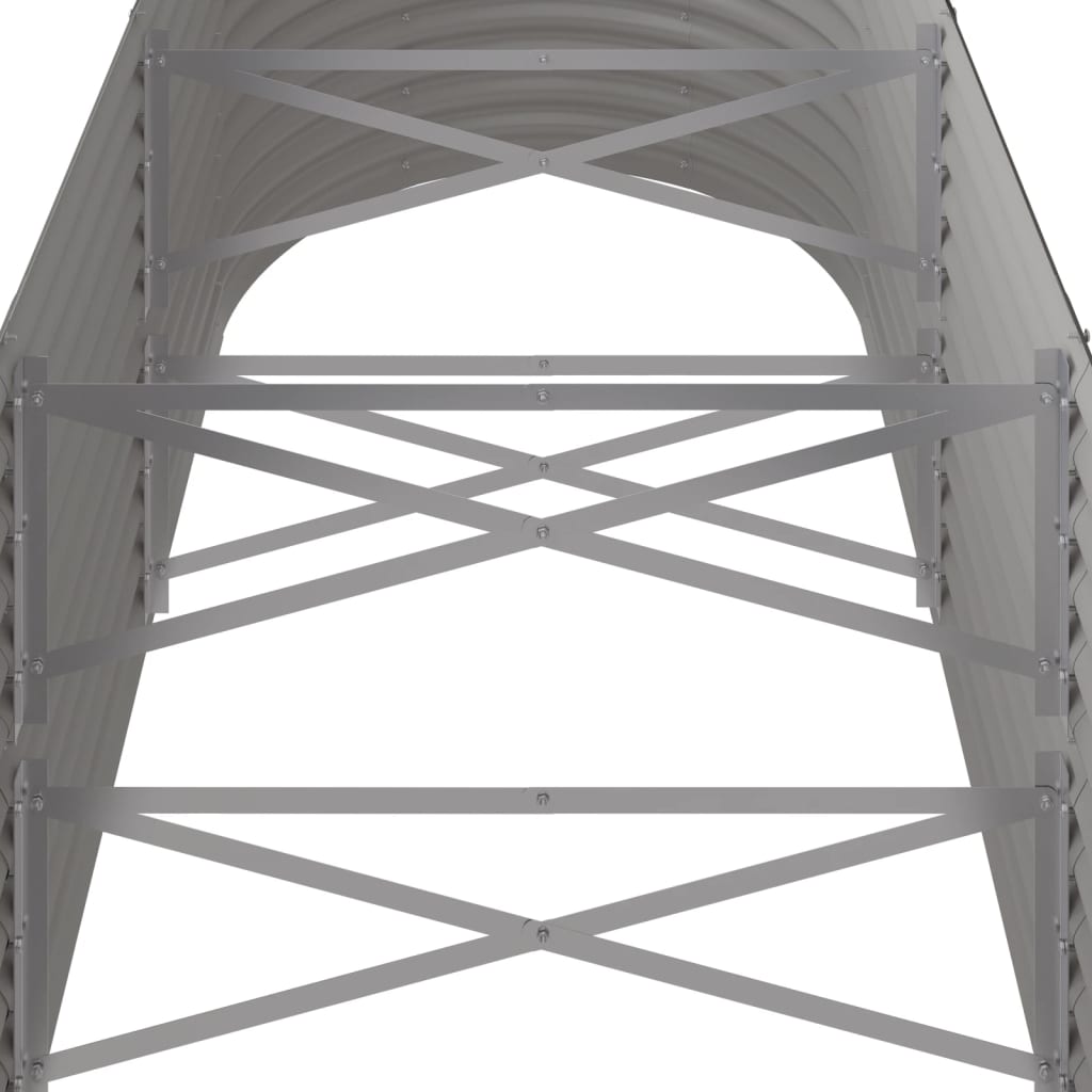 vidaXL Strat înălțat grădină gri 224x80x68cm oțel vopsit electrostatic vidaXL Strat înălțat grădină gri 224x80x68cm oțel vopsit electrostatic