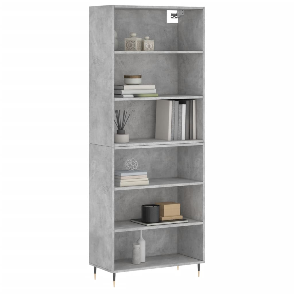 vidaXL Dulap înalt, gri beton, 69,5x32,5x180 cm, lemn prelucrat vidaXL Dulap înalt, gri beton, 69,5x32,5x180 cm, lemn prelucrat