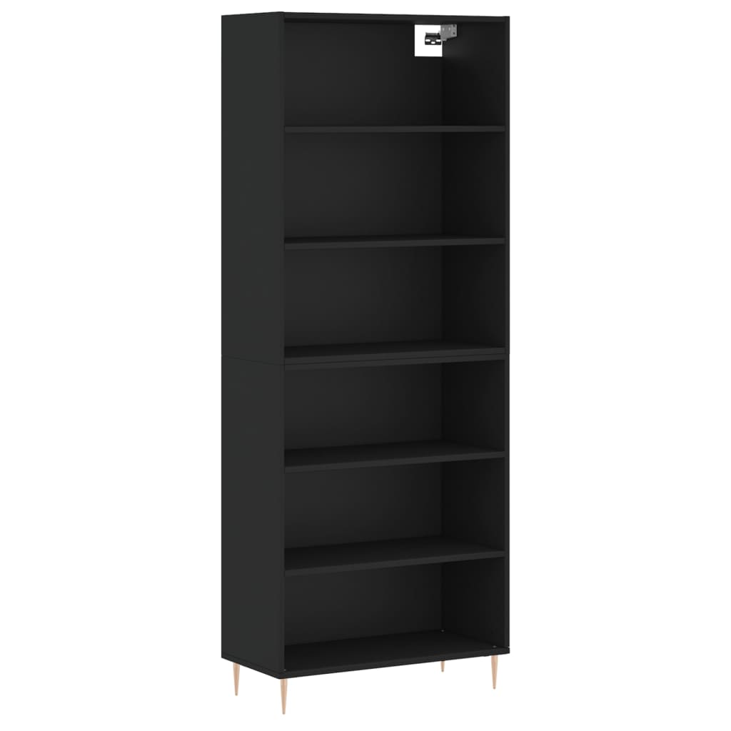 vidaXL Dulap înalt, negru, 69,5x32,5x180 cm, lemn prelucrat