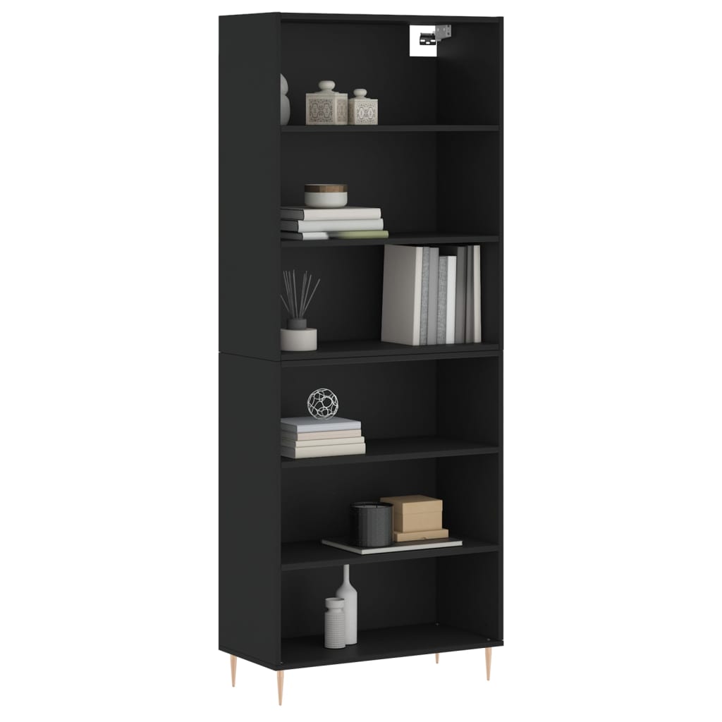 vidaXL Dulap înalt, negru, 69,5x32,5x180 cm, lemn prelucrat