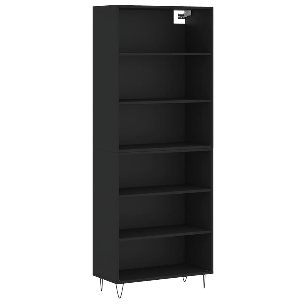 vidaXL Dulap înalt, negru, 69,5x32,5x180 cm, lemn prelucrat