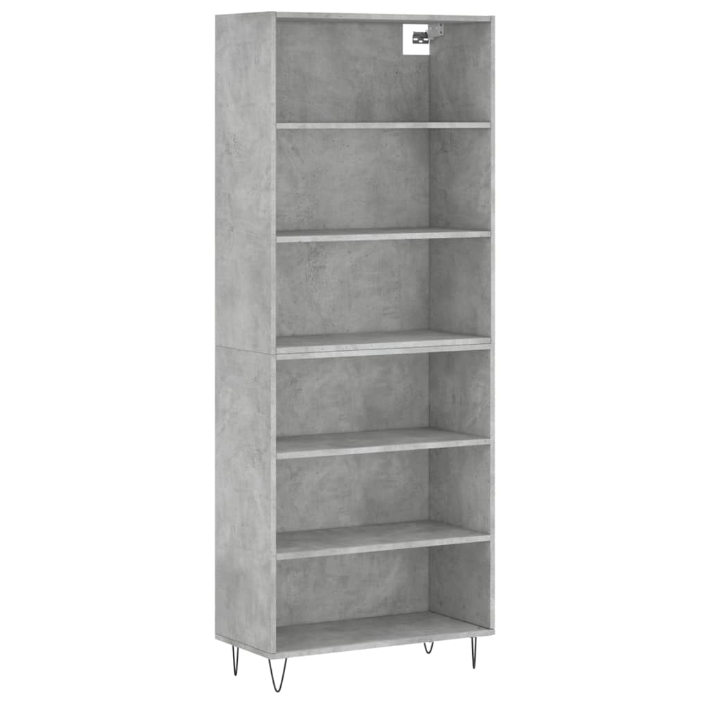 vidaXL Dulap înalt, gri beton, 69,5x32,5x180 cm, lemn prelucrat