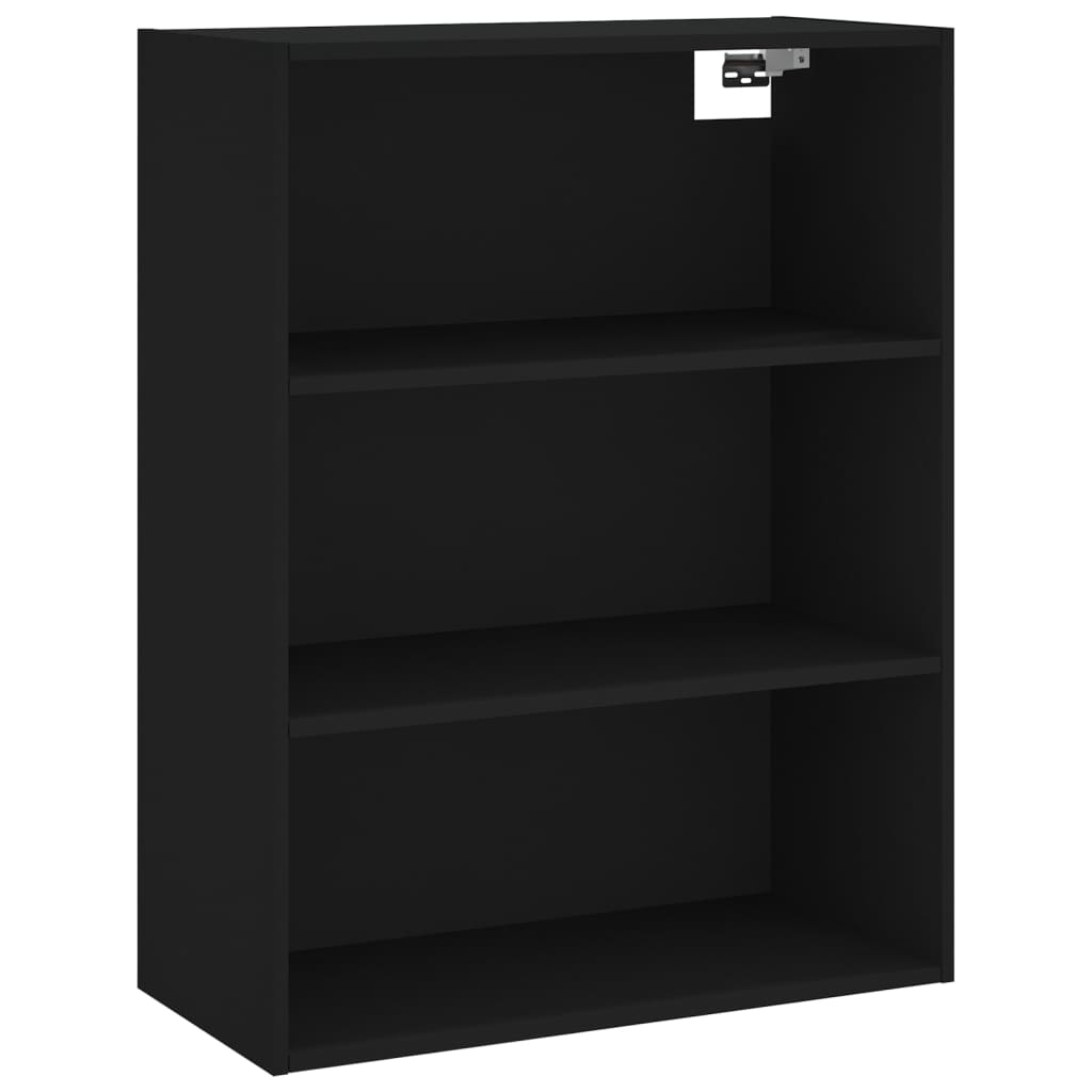 vidaXL Dulap înalt, negru, 69,5x32,5x180 cm, lemn compozit