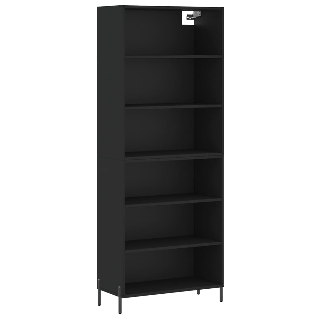 vidaXL Dulap înalt, negru, 69,5x32,5x180 cm, lemn compozit