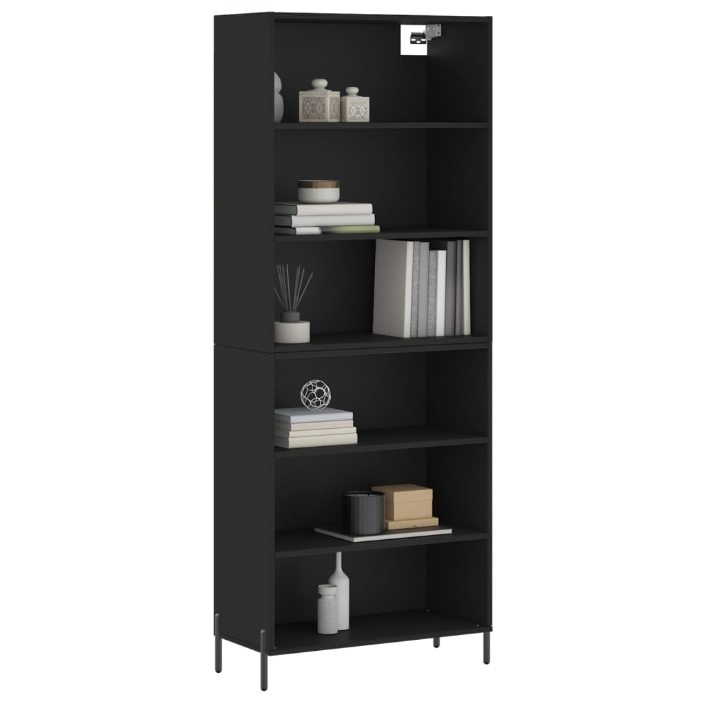 vidaXL Dulap înalt, negru, 69,5x32,5x180 cm, lemn compozit