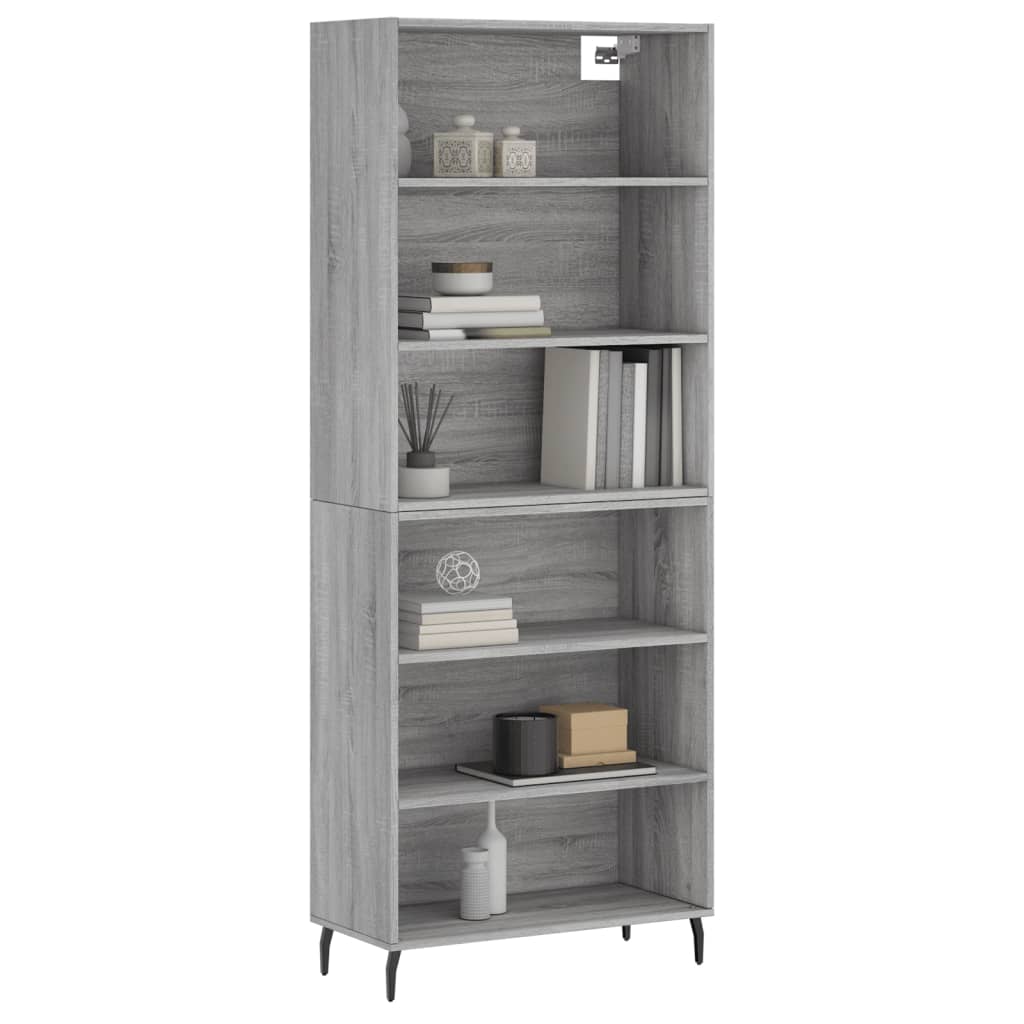 vidaXL Dulap înalt, gri sonoma, 69,5x32,5x180 cm, lemn compozit