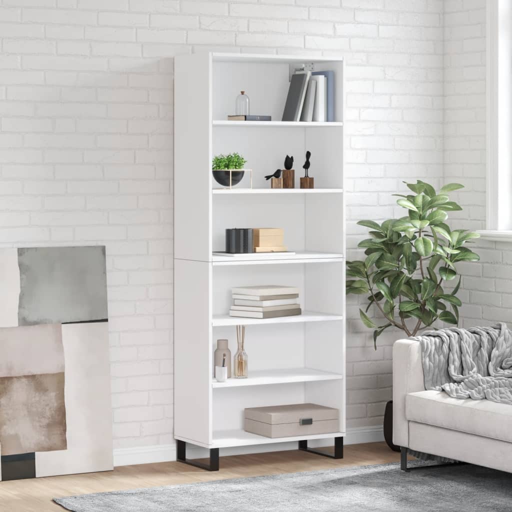 vidaXL Dulap înalt, alb, 69,5x32,5x180 cm, lemn prelucrat