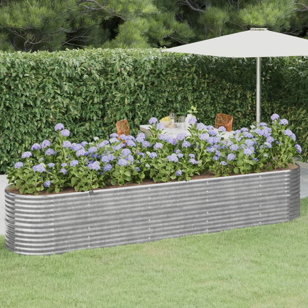 vidaXL Strat înălțat grădină 368x80x68 cm oțel galvanizat