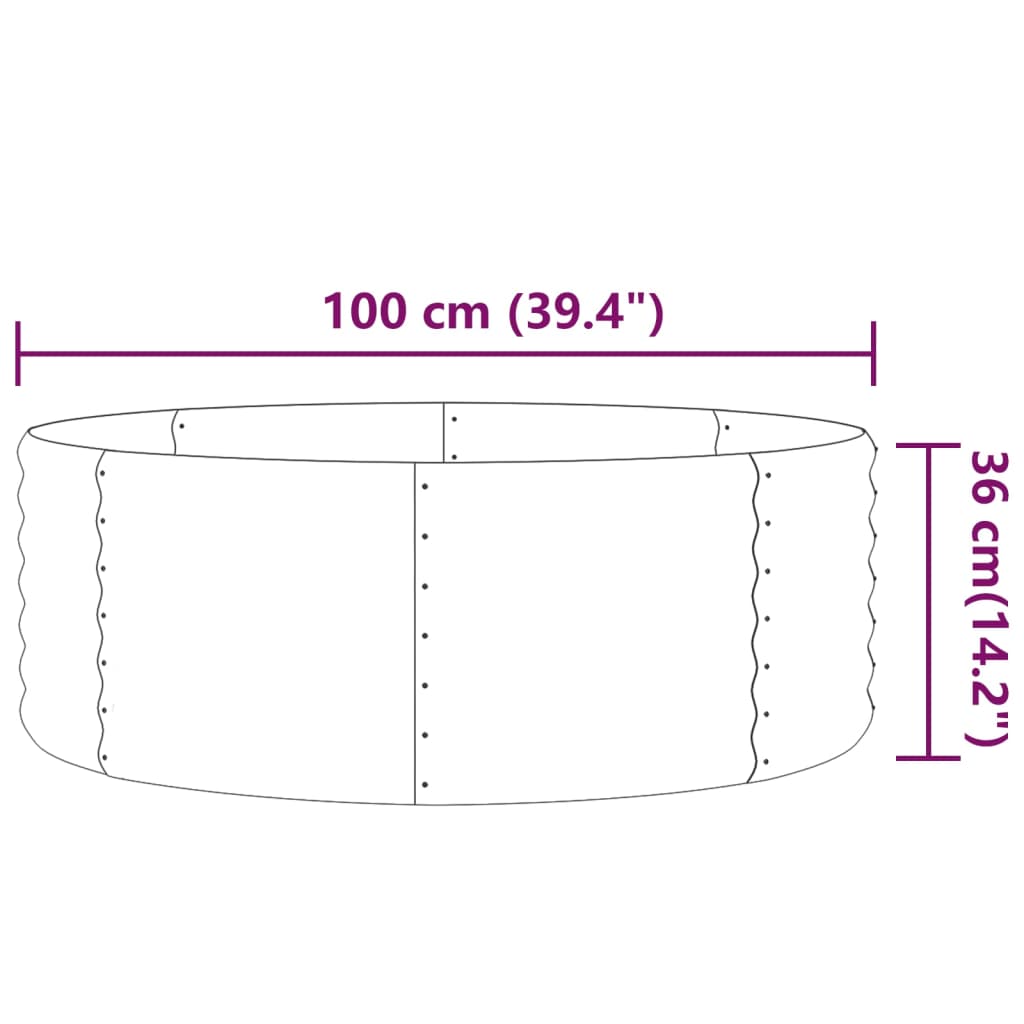 vidaXL Jardinieră, antracit, 100x100x36 cm, oțel galvanizat vidaXL Jardinieră, antracit, 100x100x36 cm, oțel galvanizat