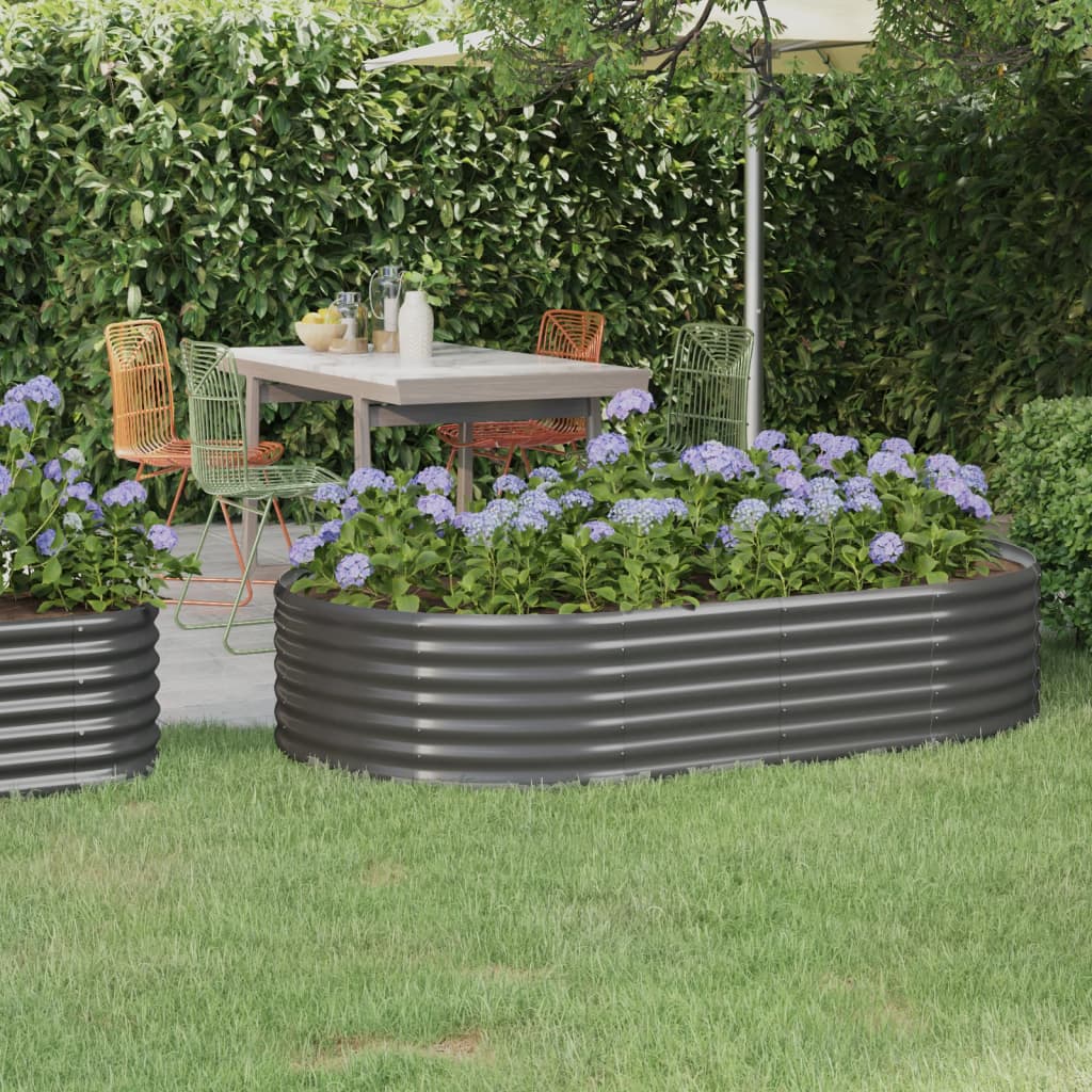 vidaXL Strat înălțat grădină 175x100x36 cm oțel galvanizat