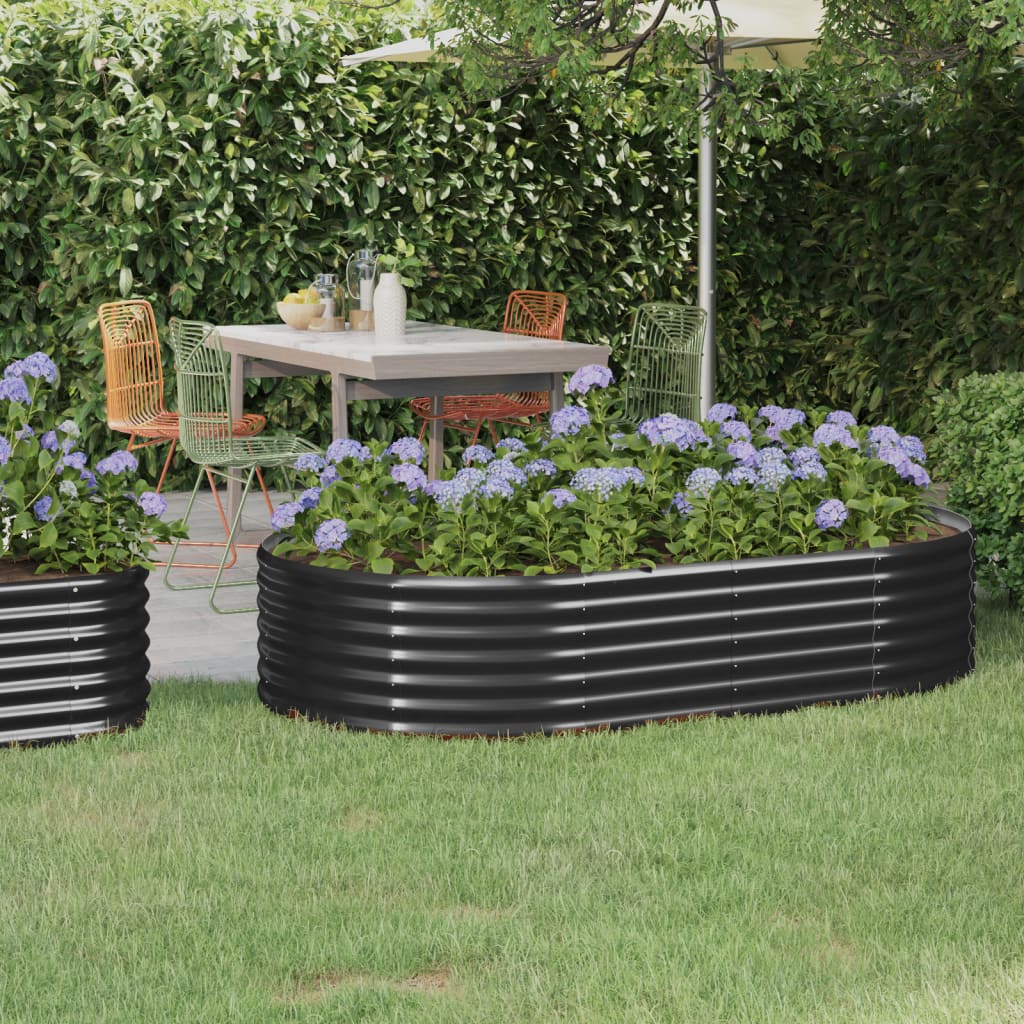 vidaXL Strat înălțat grădină 175x100x36 cm oțel galvanizat vidaXL Strat înălțat grădină 175x100x36 cm oțel galvanizat