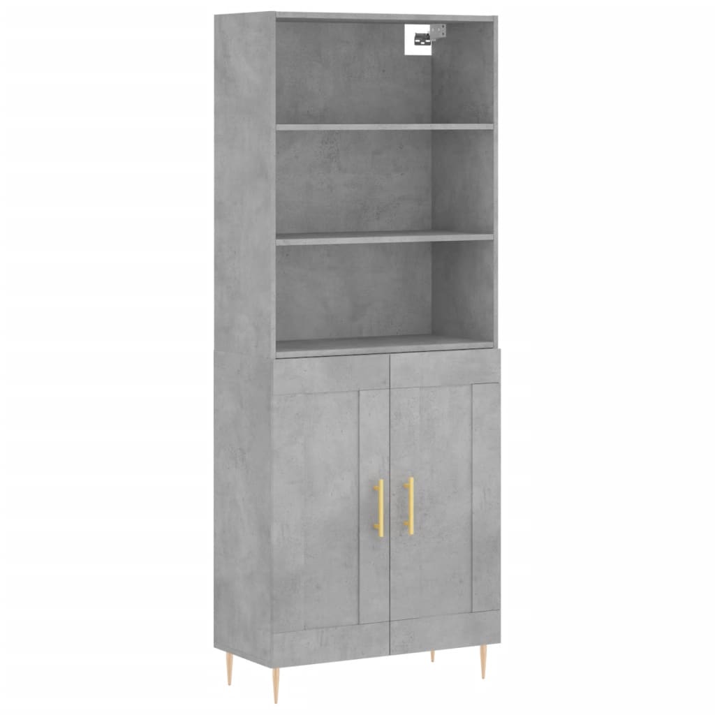 vidaXL Dulap înalt, gri beton, 69,5x34x180, lemn compozit