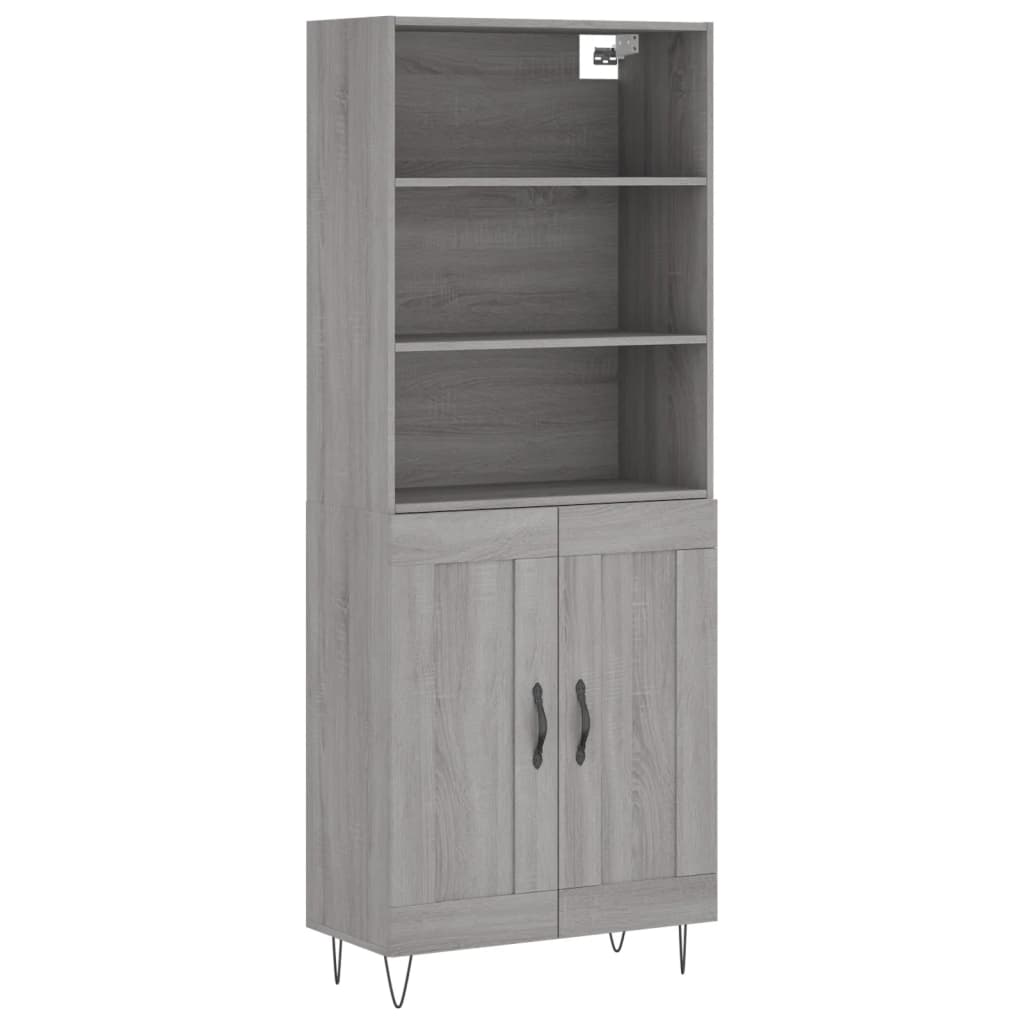 vidaXL Dulap înalt, gri sonoma, 69,5x34x180 cm, lemn compozit