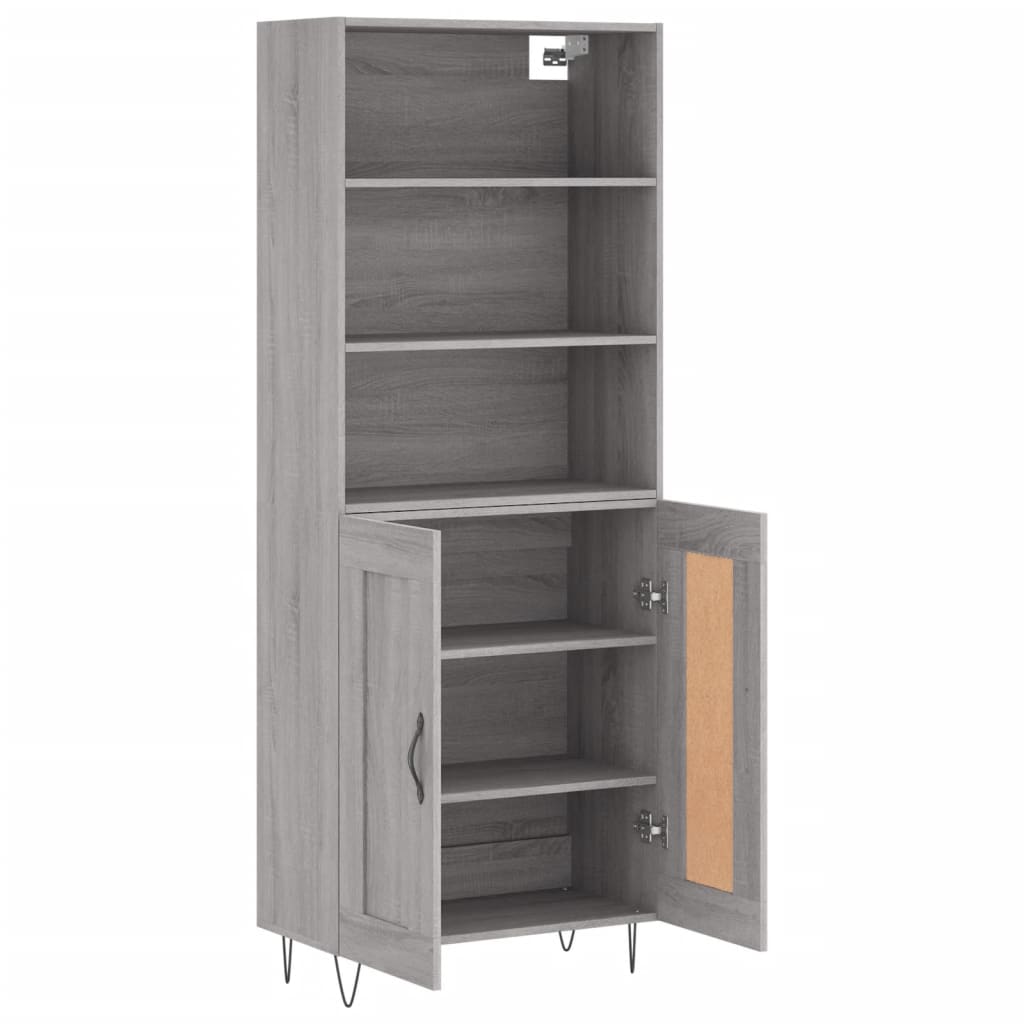 vidaXL Dulap înalt, gri sonoma, 69,5x34x180 cm, lemn compozit