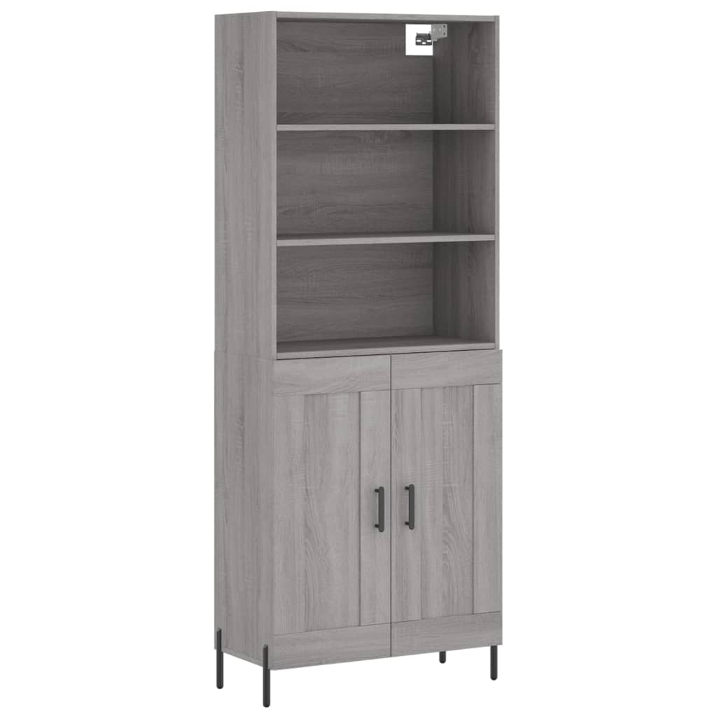 vidaXL Dulap înalt, gri sonoma, 69,5x34x180 cm, lemn compozit