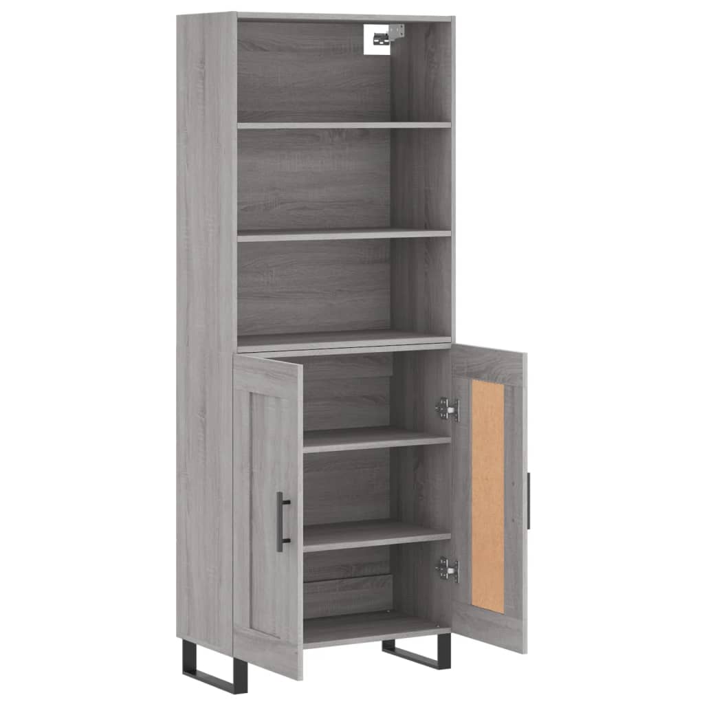 vidaXL Dulap înalt, gri sonoma, 69,5x34x180 cm, lemn compozit