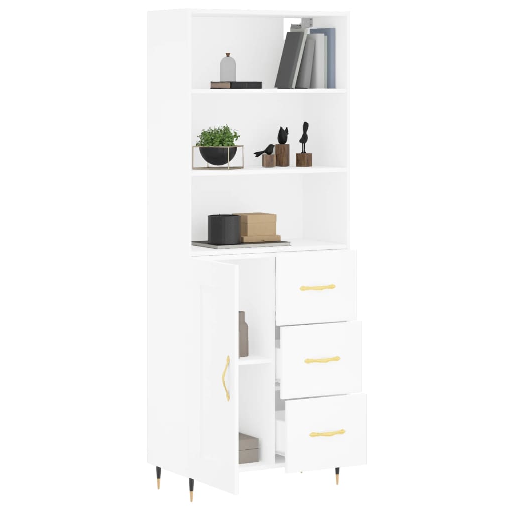 vidaXL Dulap înalt, alb, 69,5x34x180 cm, lemn compozit