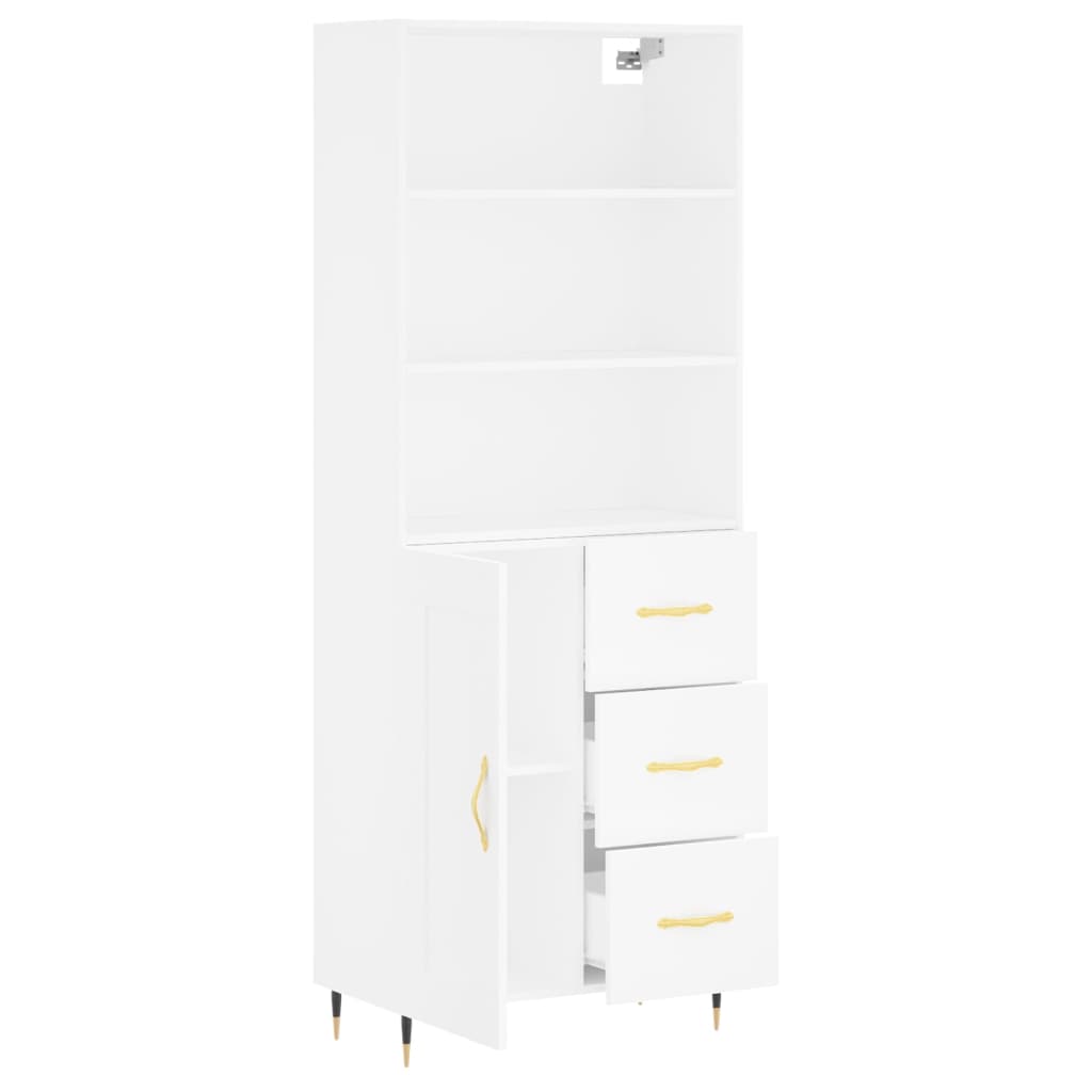 vidaXL Dulap înalt, alb, 69,5x34x180 cm, lemn compozit