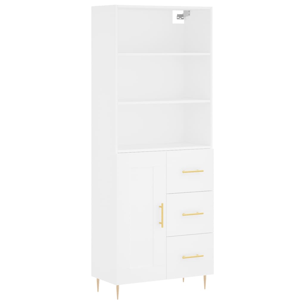 vidaXL Dulap înalt, alb, 69,5x34x180 cm, lemn compozit