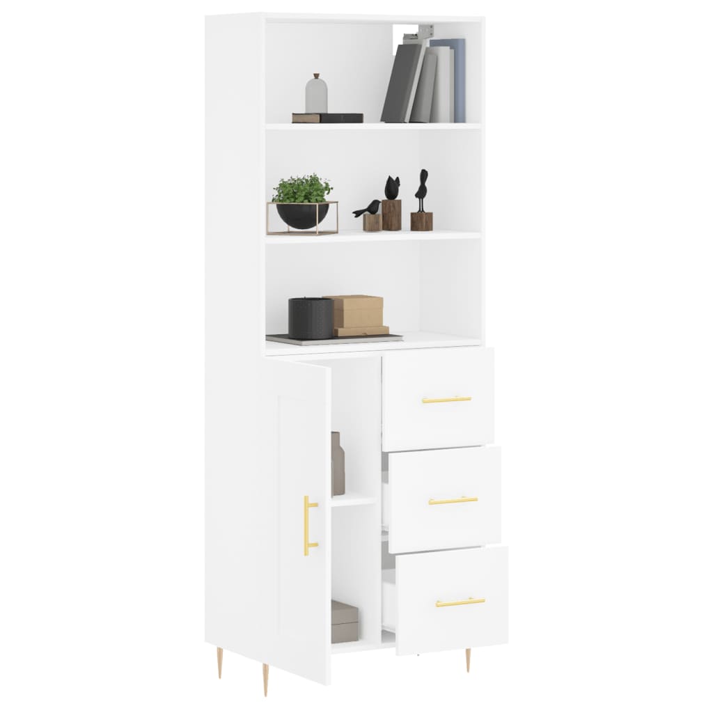 vidaXL Dulap înalt, alb, 69,5x34x180 cm, lemn compozit