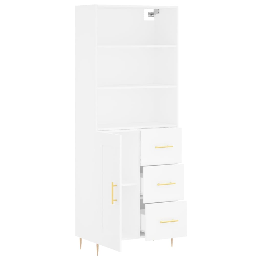vidaXL Dulap înalt, alb, 69,5x34x180 cm, lemn compozit