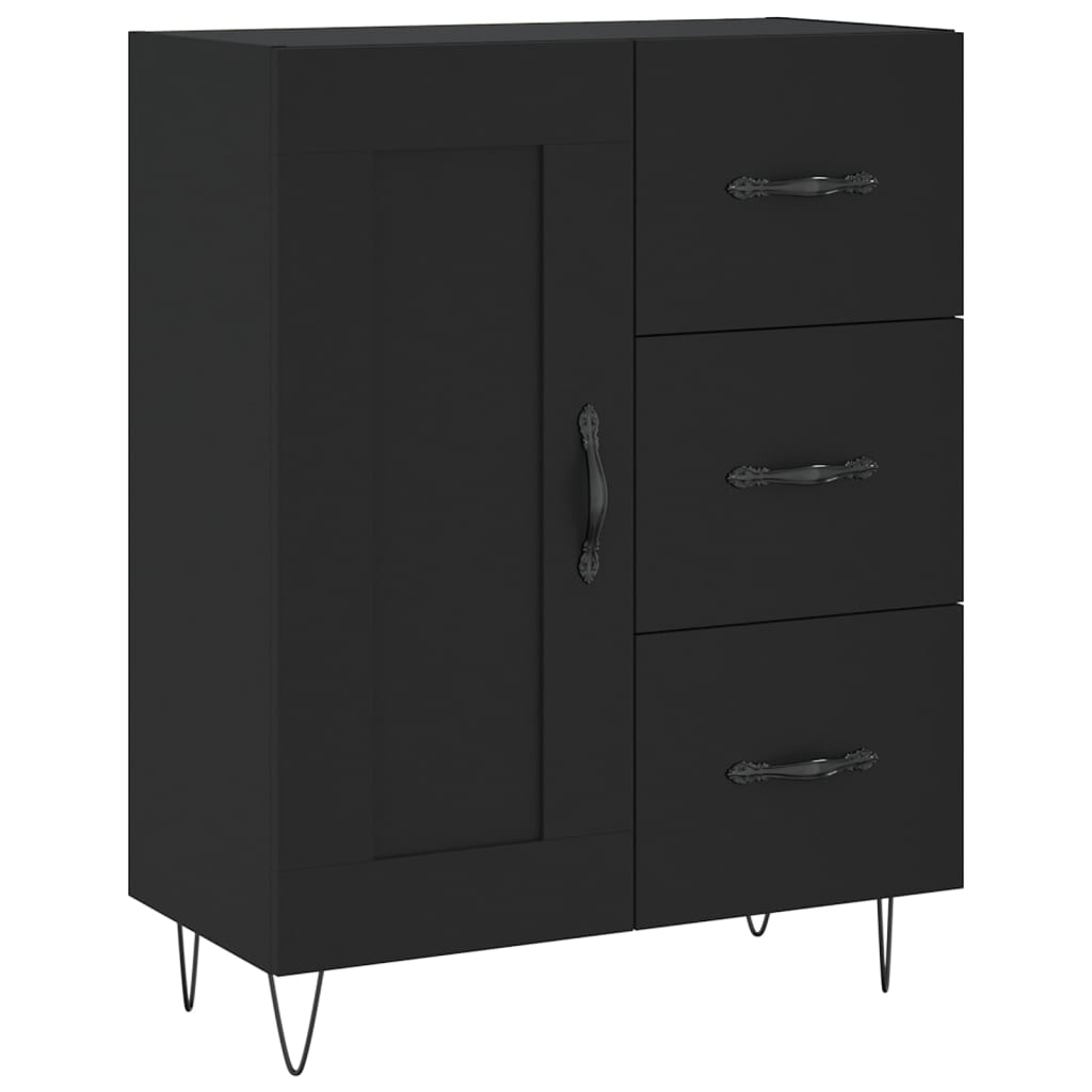 vidaXL Dulap înalt, negru, 69,5x34x180 cm, lemn compozit