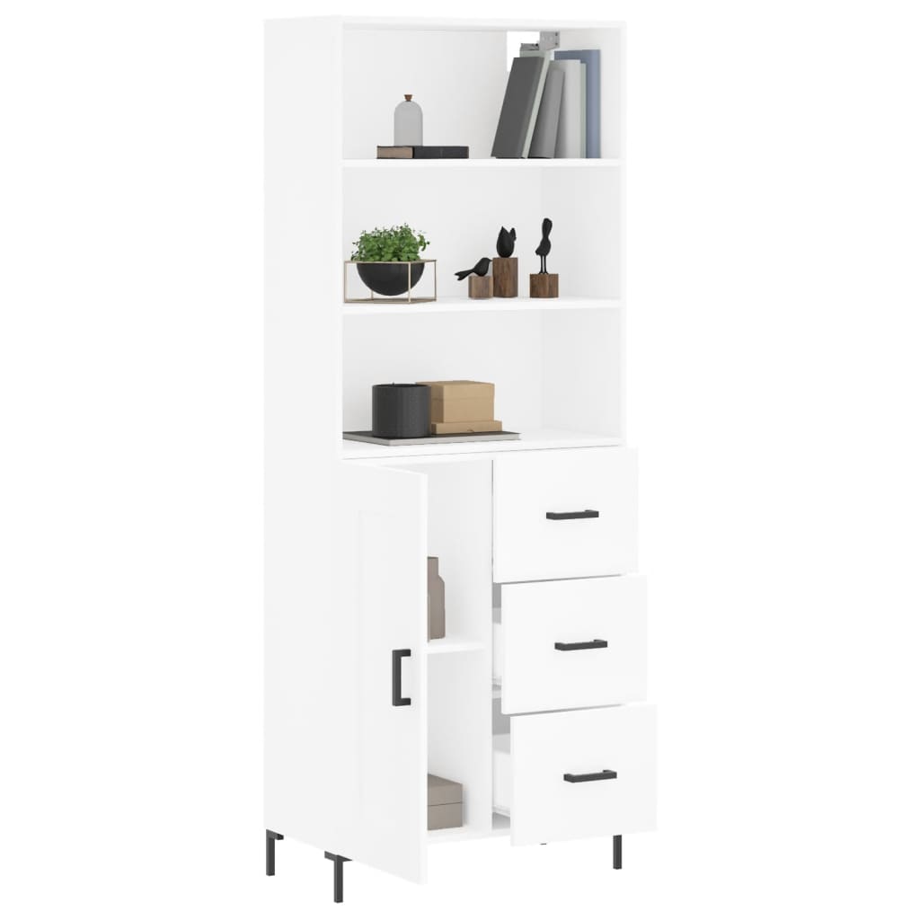 vidaXL Dulap înalt, alb, 69,5x34x180 cm, lemn compozit