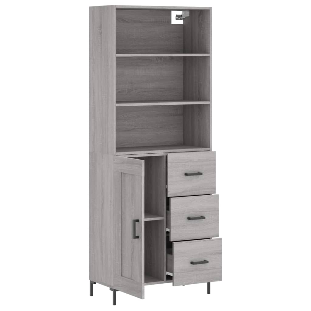 vidaXL Dulap înalt, gri sonoma, 69,5x34x180 cm, lemn compozit