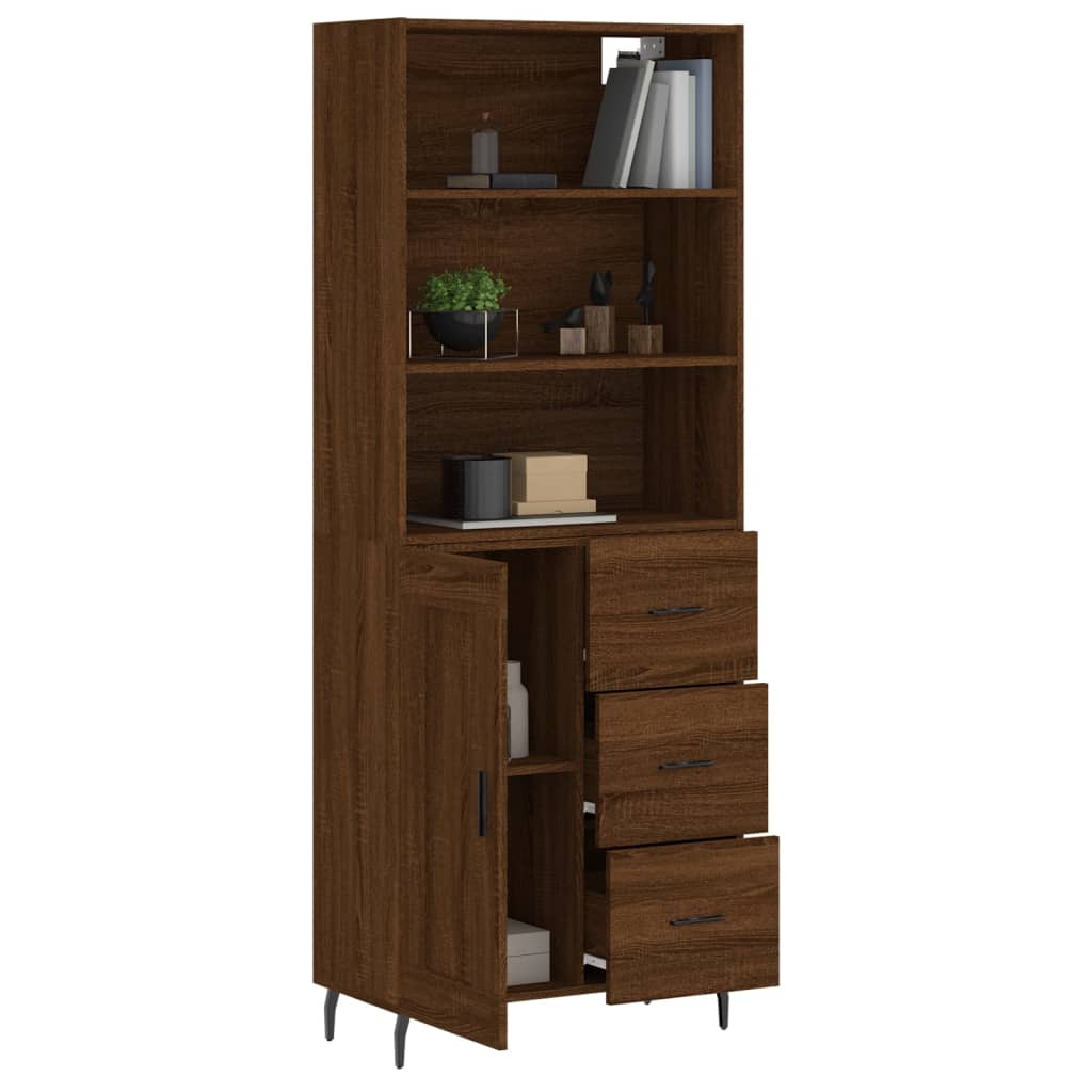 vidaXL Dulap înalt, stejar maro, 69,5x34x180 cm, lemn compozit