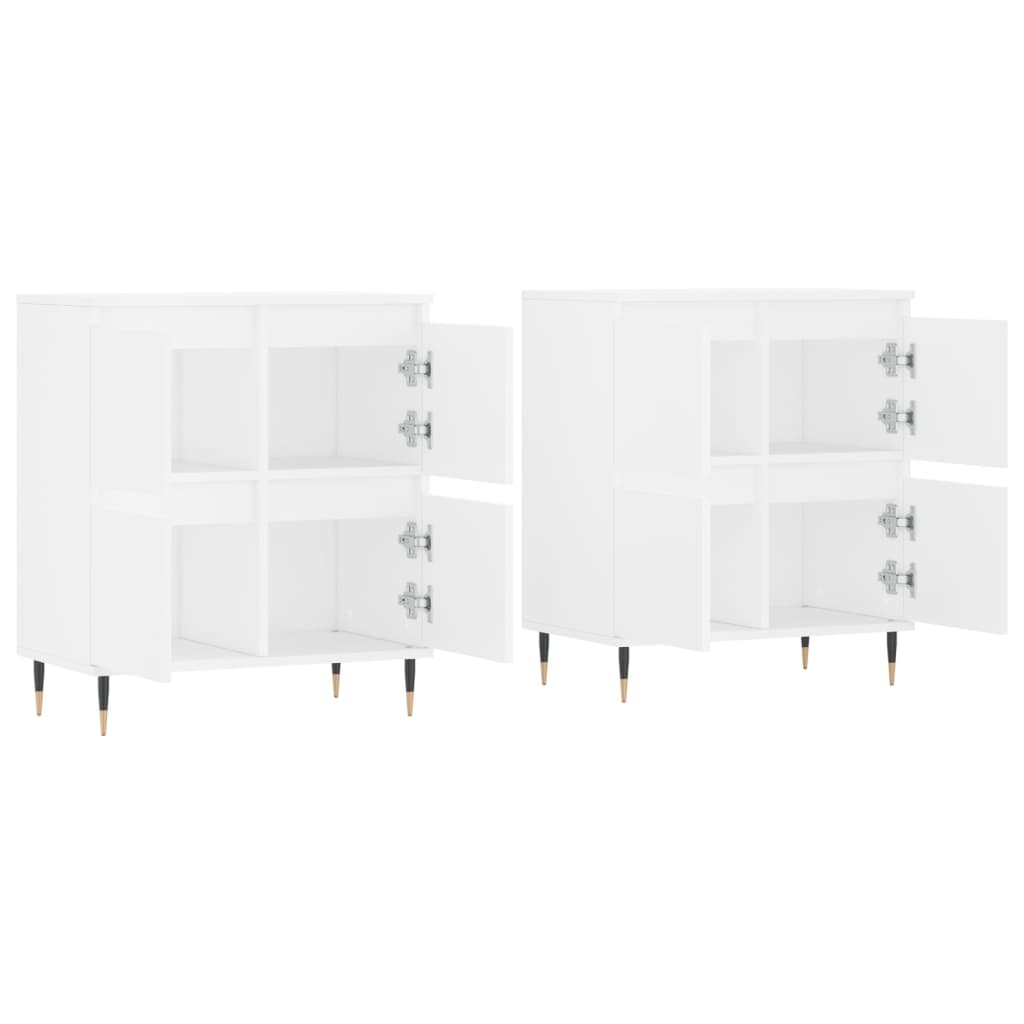 vidaXL Servante, 2 piese, alb, lemn prelucrat