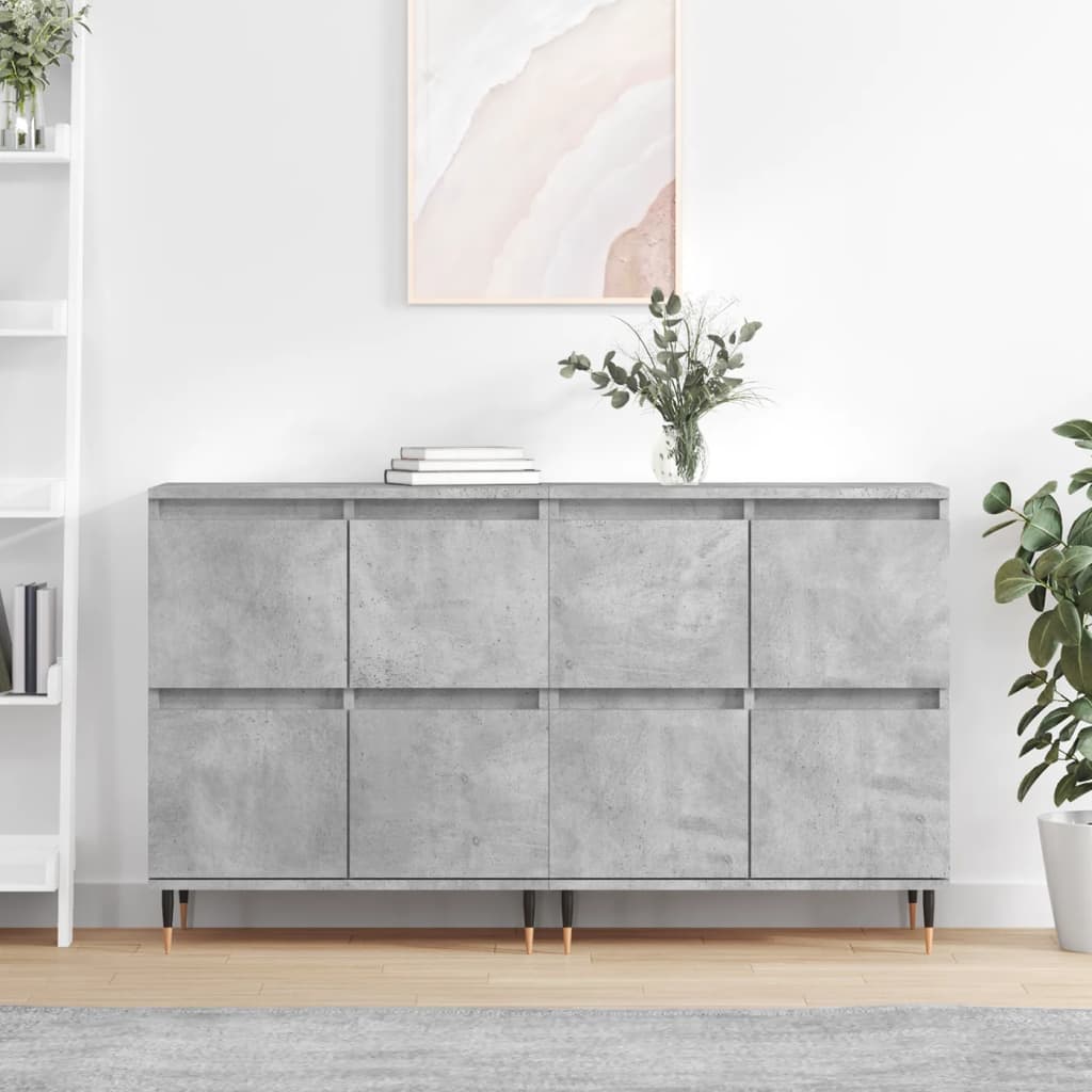 vidaXL Servante, 2 piese, gri beton, lemn prelucrat
