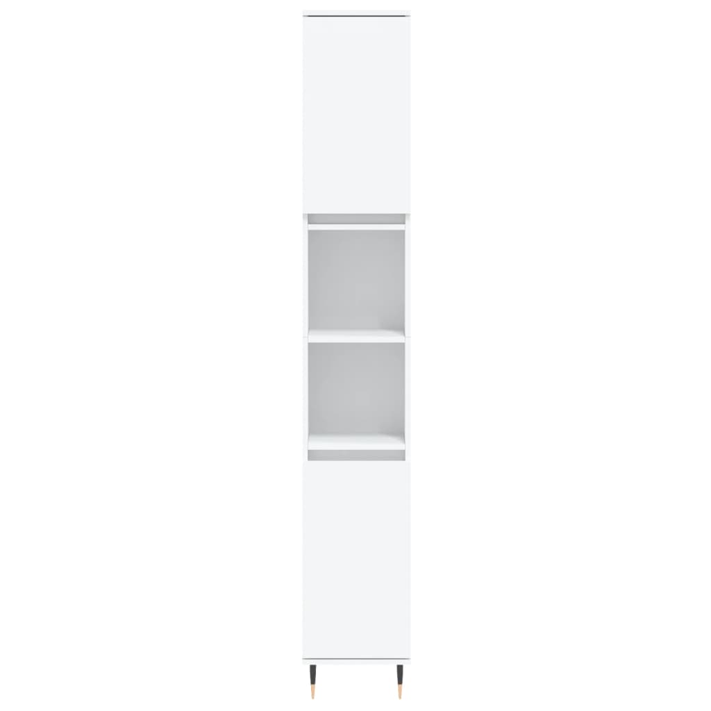 vidaXL Set mobilier de baie, 3 piese, alb, lemn compozit vidaXL Set mobilier de baie, 3 piese, alb, lemn compozit