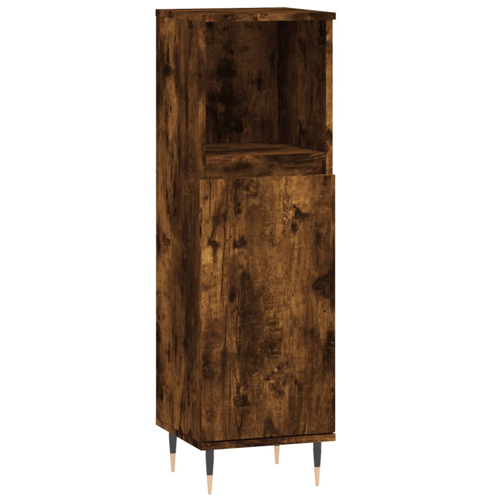 vidaXL Set mobilier de baie, 3 piese, stejar fumuriu, lemn prelucrat vidaXL Set mobilier de baie, 3 piese, stejar fumuriu, lemn prelucrat