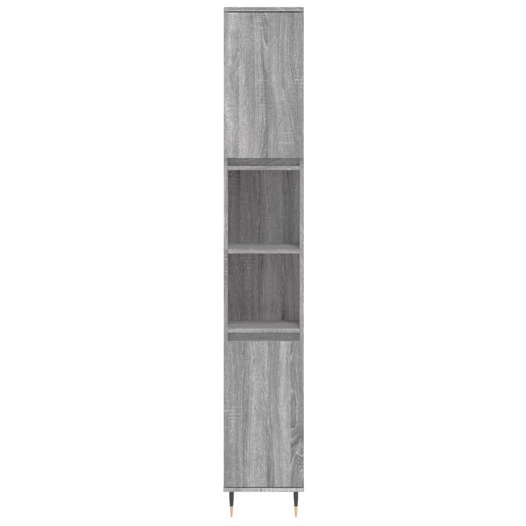 vidaXL Set mobilier de baie, 3 piese, gri sonoma, lemn prelucrat vidaXL Set mobilier de baie, 3 piese, gri sonoma, lemn prelucrat