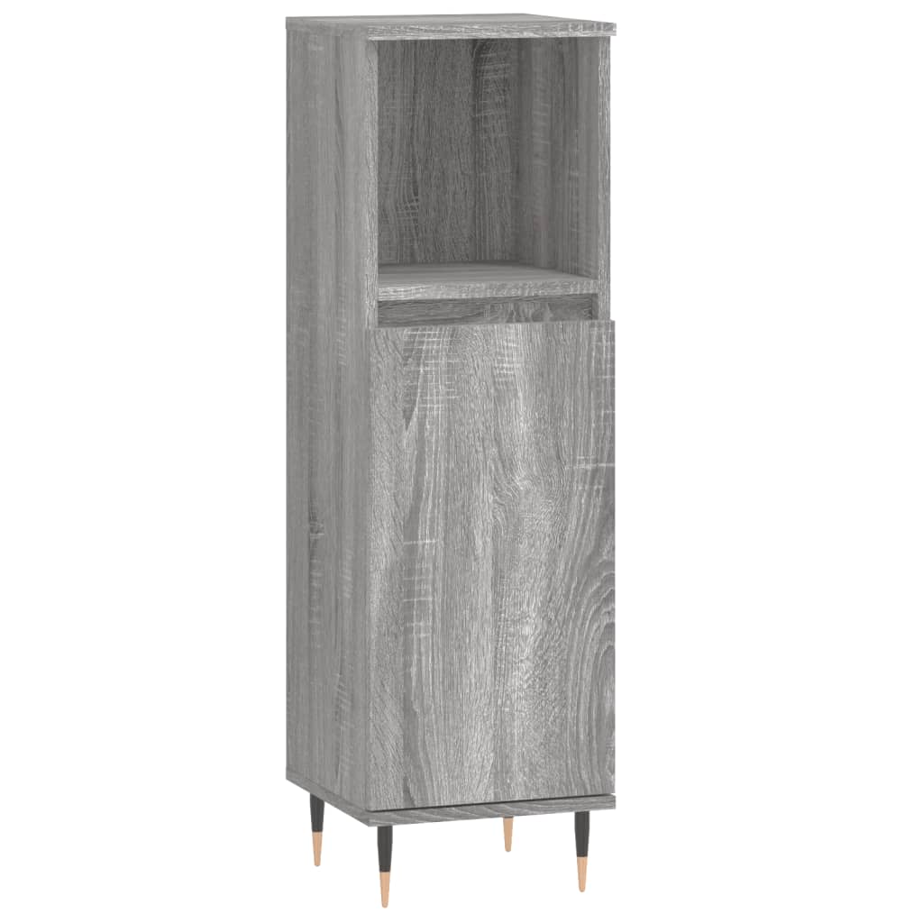 vidaXL Set mobilier de baie, 3 piese, gri sonoma, lemn prelucrat vidaXL Set mobilier de baie, 3 piese, gri sonoma, lemn prelucrat