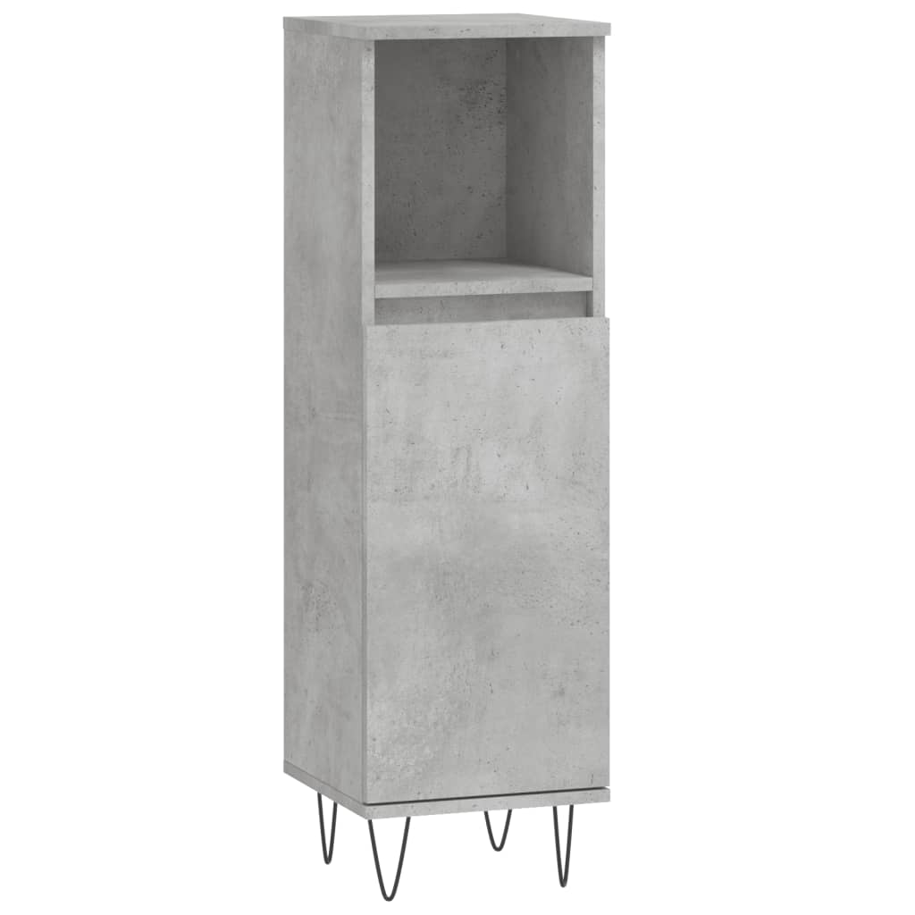 vidaXL Set mobilier de baie, 3 piese, gri beton, lemn compozit vidaXL Set mobilier de baie, 3 piese, gri beton, lemn compozit