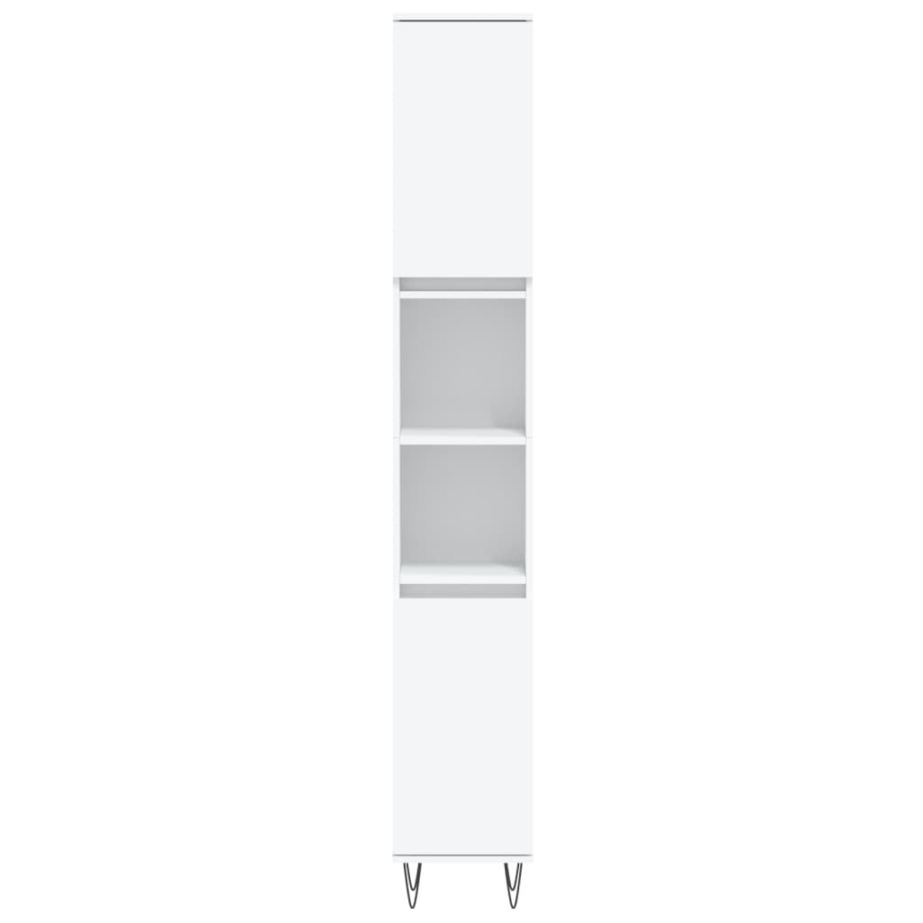 vidaXL Set mobilier de baie, 3 piese, alb, lemn compozit vidaXL Set mobilier de baie, 3 piese, alb, lemn compozit