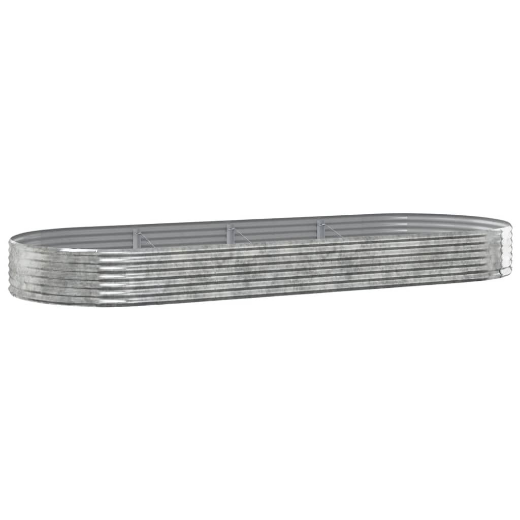 vidaXL Strat înălțat grădină 373x140x36 cm oțel galvanizat