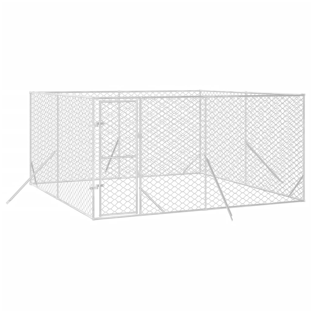 vidaXL Padoc de exterior pentru câini argintiu 4x4x2 m oțel galvanizat vidaXL Padoc de exterior pentru câini argintiu 4x4x2 m oțel galvanizat