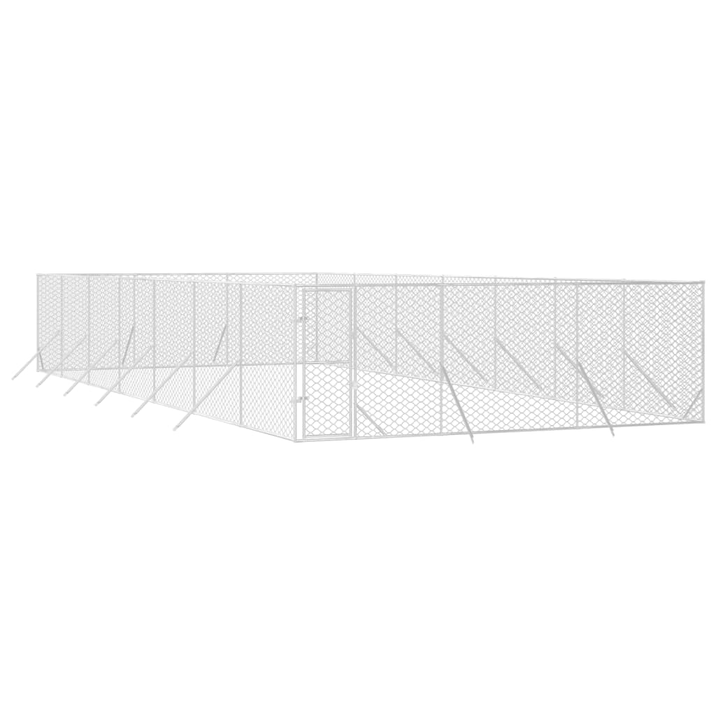 vidaXL Padoc de exterior pentru câini argintiu 6x14x2m oțel galvanizat vidaXL Padoc de exterior pentru câini argintiu 6x14x2m oțel galvanizat