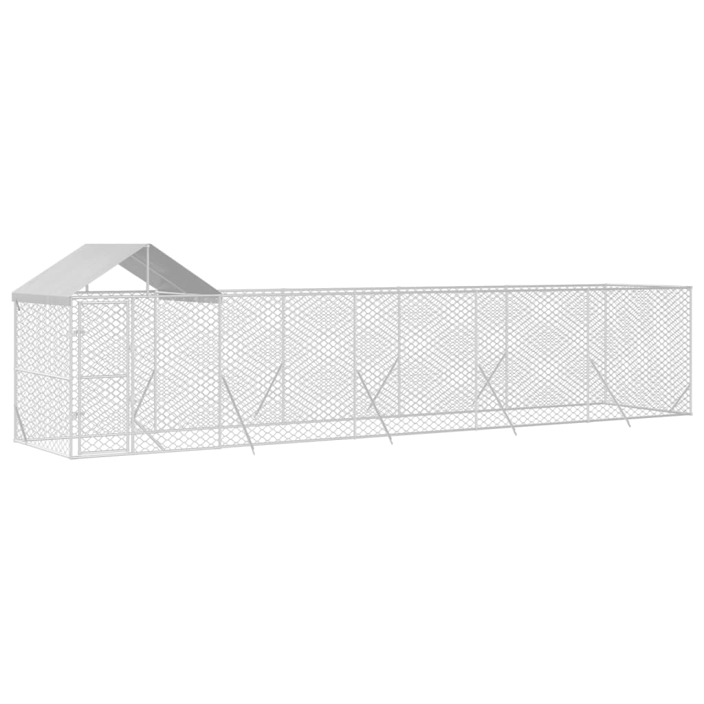vidaXL Padoc exterior cu acoperiș argintiu 10x2x2,5 m oțel galvanizat