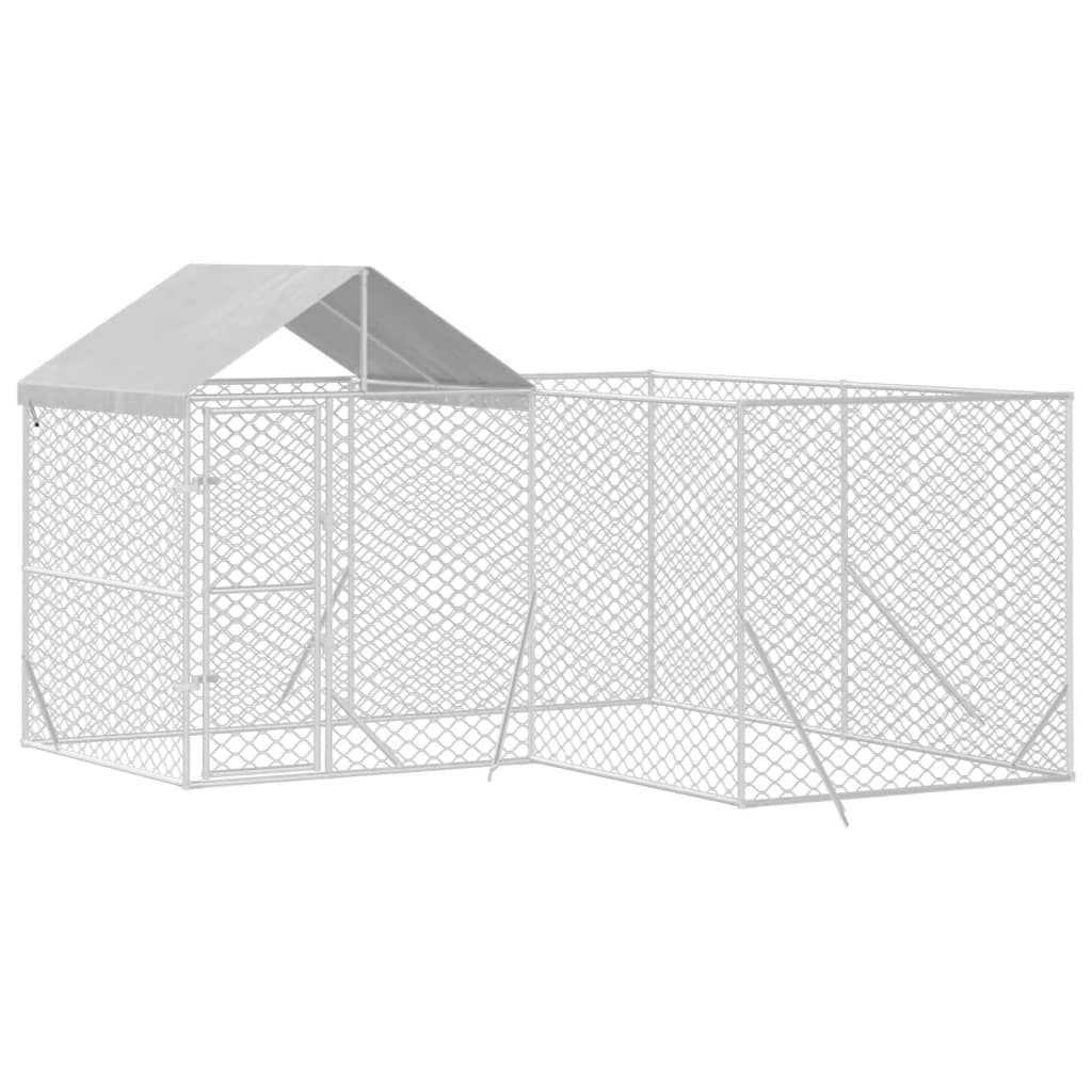 vidaXL Padoc exterior cu acoperiș argintiu 4x4x2,5 m oțel galvanizat vidaXL Padoc exterior cu acoperiș argintiu 4x4x2,5 m oțel galvanizat